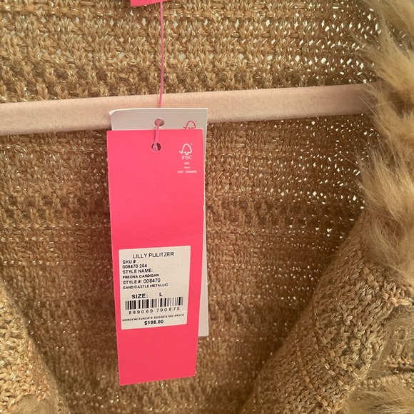 Lilly Pulitzer Preona cardigan in Sand castle gold metallic - Picture 3 of 5